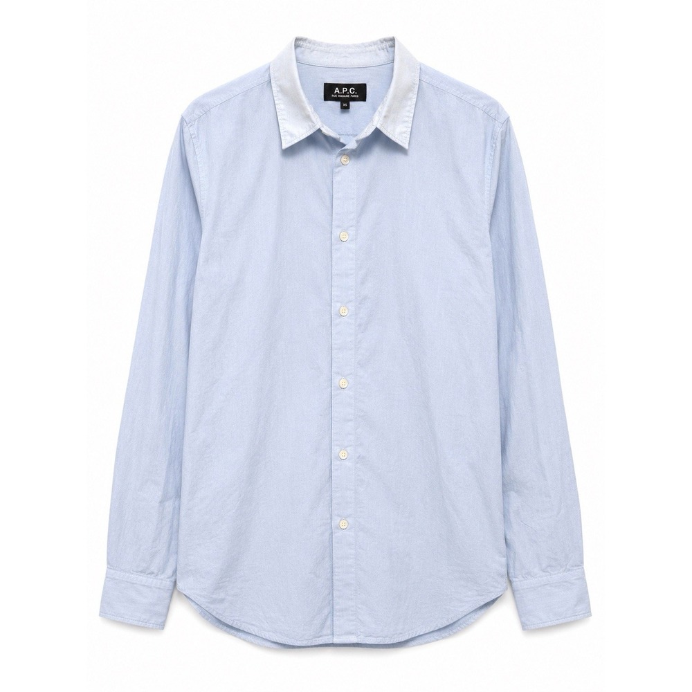 A.P.C. Shirt XS Blue Oversized Button Down Minimalist Quiet Luxury French Girl